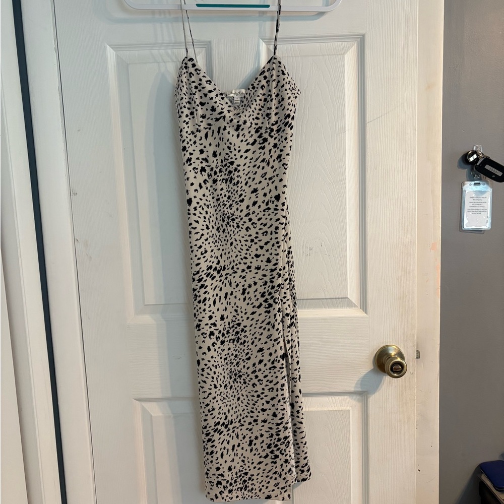 Lovely Day Black and White Spaghetti Strap Slip Dress